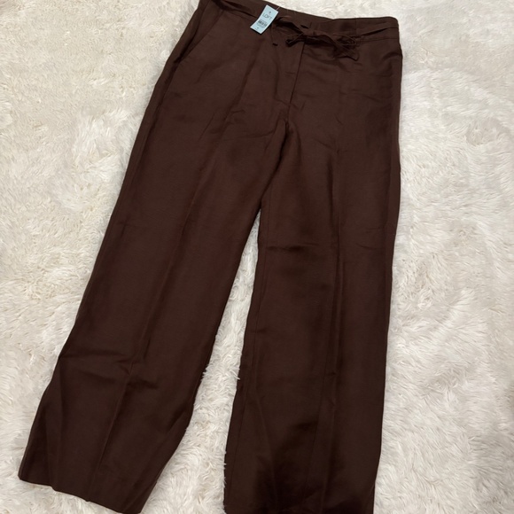 Loft Petite Linen Blend Straight Pants Size 12P New With Tags - Picture 2 of 7